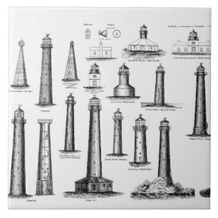 Vintage Leuchtturmsammlung Fliese