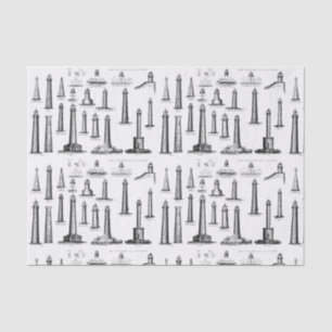 Vintage Leuchtturmsammlung Seidenpapier