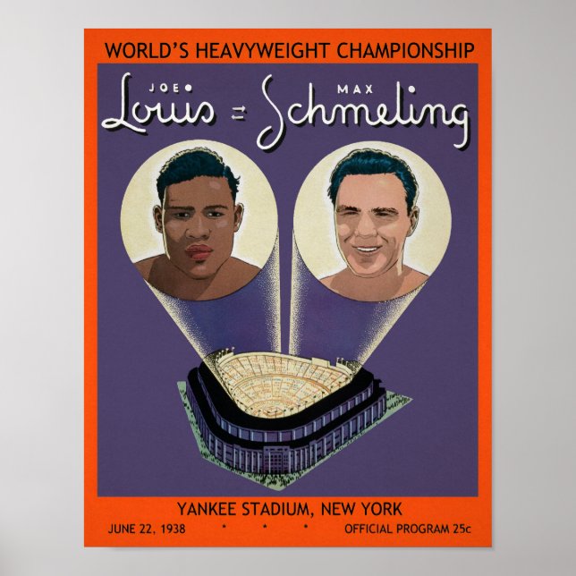Vintage Lewis vs. Schmeling Programmcover Poster (Vorne)