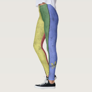 Vintage-LGBT-Flagge Stolz abgenutzt schwarzes Mono Leggings