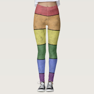 Vintage-LGBT-Flagge Stolz abgenutzte schwarze Lini Leggings