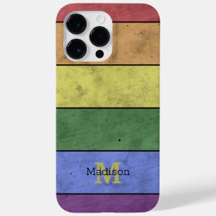 Vintage LGBT-Flagge Stolz gestresst schwarze Monog Case-Mate iPhone 14 Pro Max Hülle