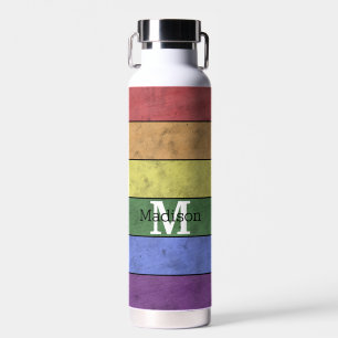 Vintage LGBT-Flagge Stolz gestresste Regenbogenmon Trinkflasche