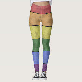 Vintage LGBT-Flaggensträhne für schwarze Linien Leggings