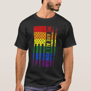 Vintage Lgbt Pride US-Flagge Wir sind menschlich L T-Shirt