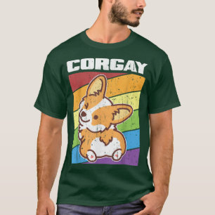 Vintage LGBTQ Gay Pride-Regenbogenflagge Corgay Co T-Shirt