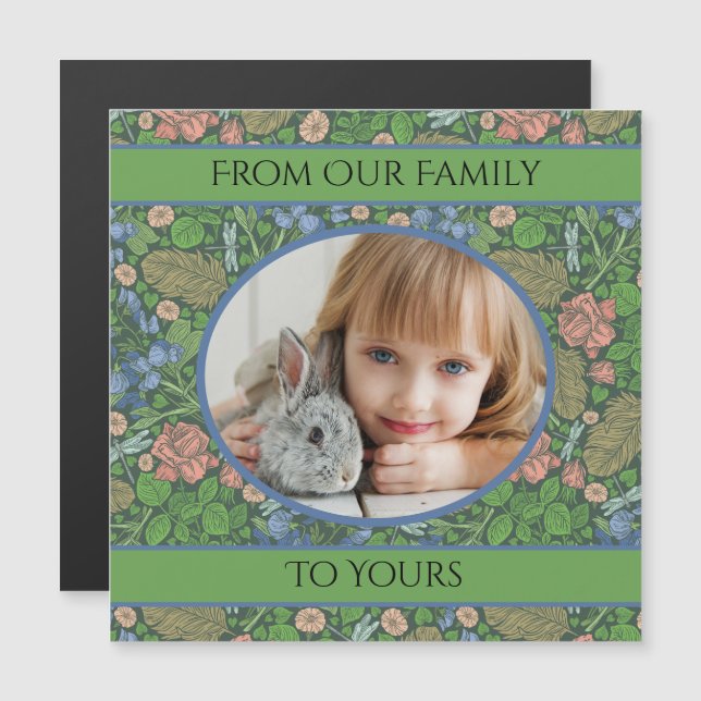 Vintage Libelle im Englischen Garten Magnetkarte (Vorne/Hinten)