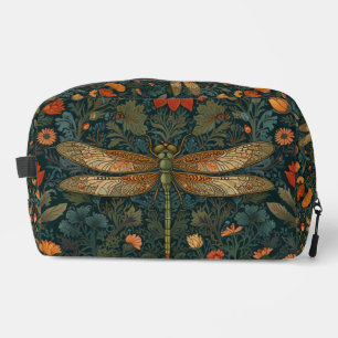 Vintage Libelle orange Blumen Grünzeug Boho Chic Waschbeutel