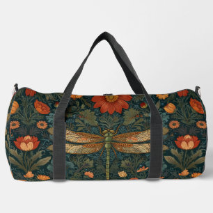 Vintage Libelle orangefarbenes florales Grünzeug B Duffle Bag