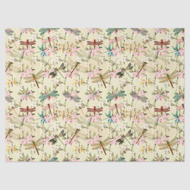 Vintage Libellen der Serie Design 14 Gewebepapier Seidenpapier (Vorderseite)