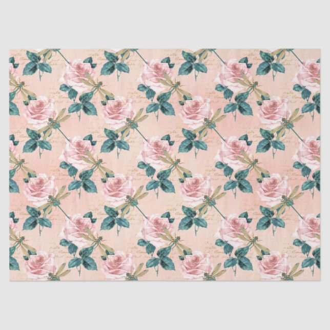 Vintage Libellen der Serie Design 1 - Gewebepapier Seidenpapier (Vorderseite)