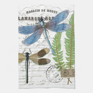 Vintage Libellen-French-Küchenhandtuch Geschirrtuch