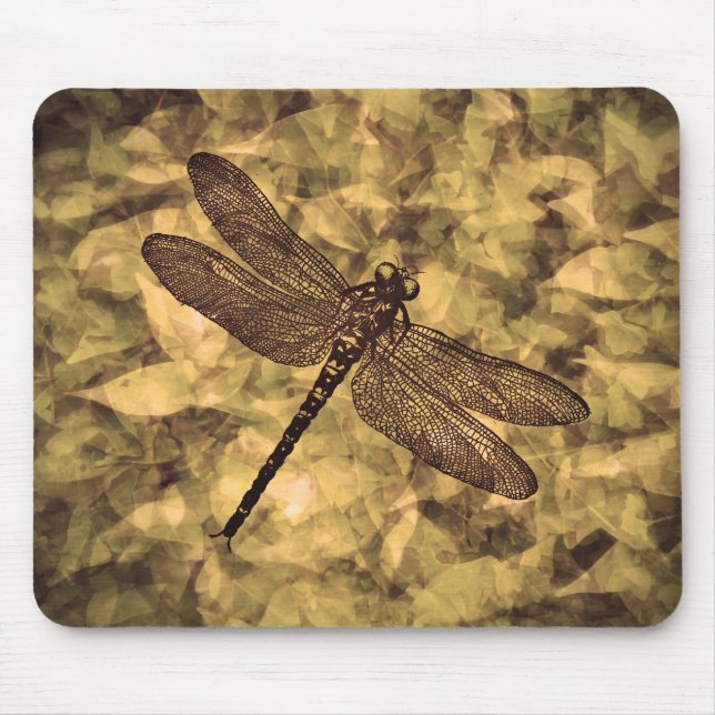 Vintage Libellen Kunst Mousepad (Vorne)