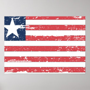 Vintage Liberia-Flagge Poster