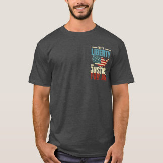 Vintage Liberty and Justice for All USA Karte T-Shirt