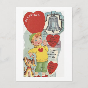 Vintage-Liberty-Bell-Valentinstag Feiertagspostkarte