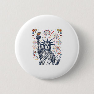 Vintage Liberty Feuerwerk patriotisches Vektordesi Button