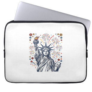 Vintage Liberty Feuerwerk patriotisches Vektordesi Laptopschutzhülle