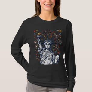 Vintage Liberty Feuerwerk patriotisches Vektordesi T-Shirt