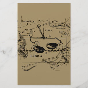 Vintage Libra-Konstellation Hevelius-Stil Briefpapier