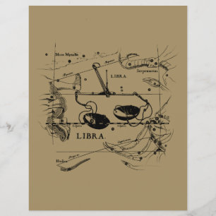 Vintage Libra-Konstellation Hevelius-Stil Flyer