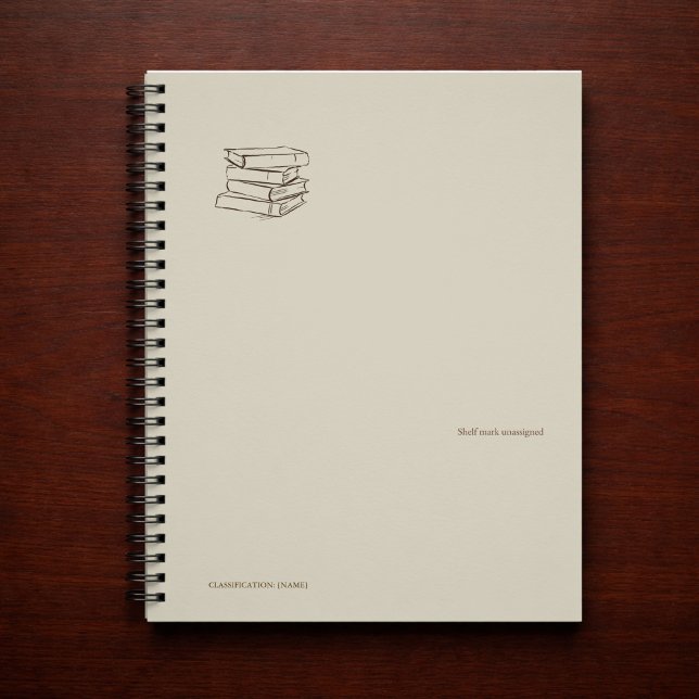 Vintage Library Dark Academia-Bundle of Books  Notizblock (Stack of books Motif Handrawn Notebook for Book lovers)