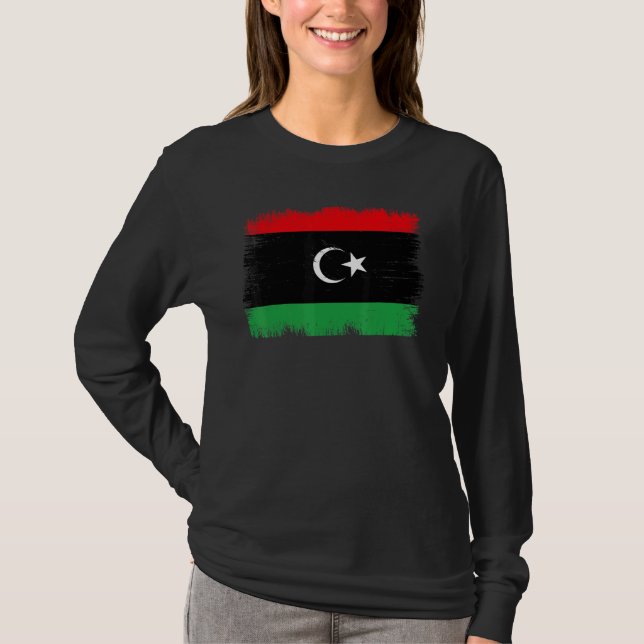 Vintage Libya Flag Libyan Independence Day T-Shirt (Vorderseite)