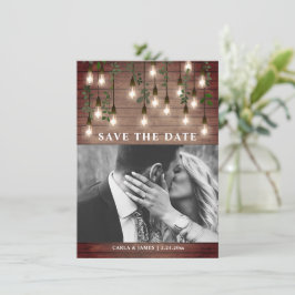 Vintage Lichter Botanische Hochzeit aus rustikalem Save The Date