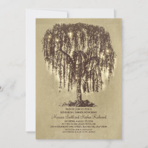 Vintage-Lichterkette Baum Rustikale Probeessen Ein Einladung
