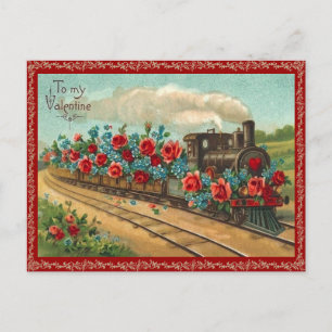 Vintage Liebe Bahn Valentine Postkarte