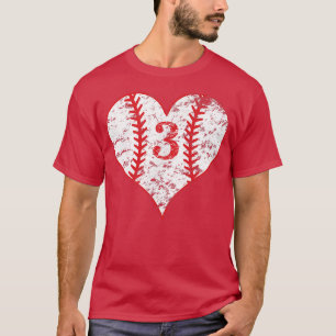 Vintage Liebe Baseball Mama 3 Baseball Herzfrequen T-Shirt