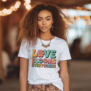 Vintage Liebe blüht T-Shirt