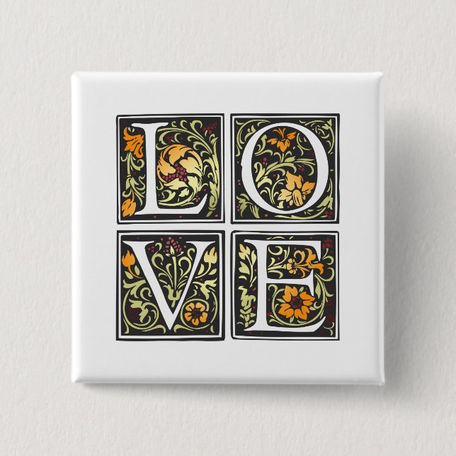 Vintage Liebe Bluthochdruck | Schaltfläche Button (Vorderseite)