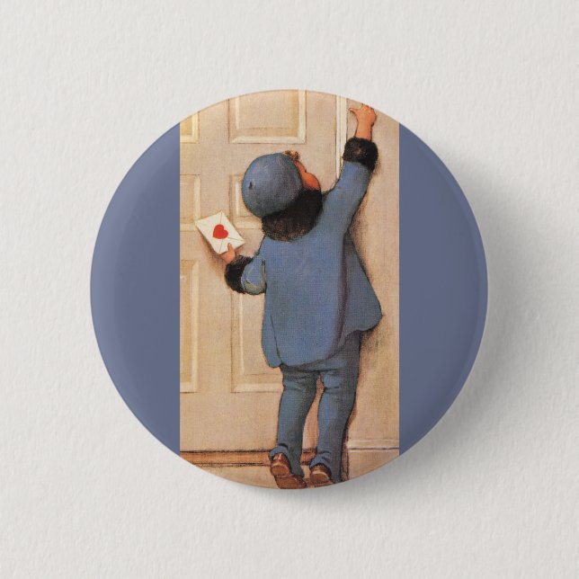 Vintage Liebe Brief von Jessie Willcox Smith Button (Vorderseite)