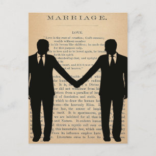 Vintage-Liebe & Ehe Schwule Hochzeit Longfellow Postkarte
