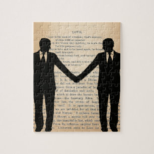 Vintage Liebe & Ehe Schwule Hochzeit Longfellow Puzzle