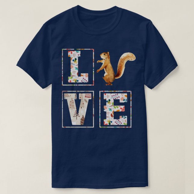 Vintage Liebe Eichhörnchen T-Shirt (Design vorne)