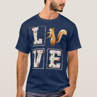 Vintage Liebe Eichhörnchen T-Shirt