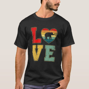 Vintage Liebe Elephant Retro 70er 80er Herzfarm An T-Shirt