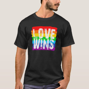 Vintage Liebe gewinnt Rainbow Peace Sign Pride Les T-Shirt