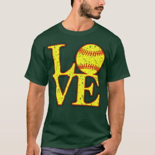 Vintage LIEBE Girls Softball Fastfeld Softball Lov T-Shirt