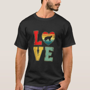 Vintage Liebe Honey Badger Retro 70er 80er Herzfar T-Shirt