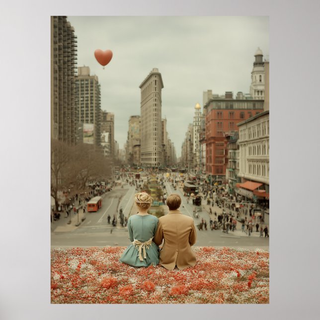 Vintage Liebe in New York Poster (Vorne)