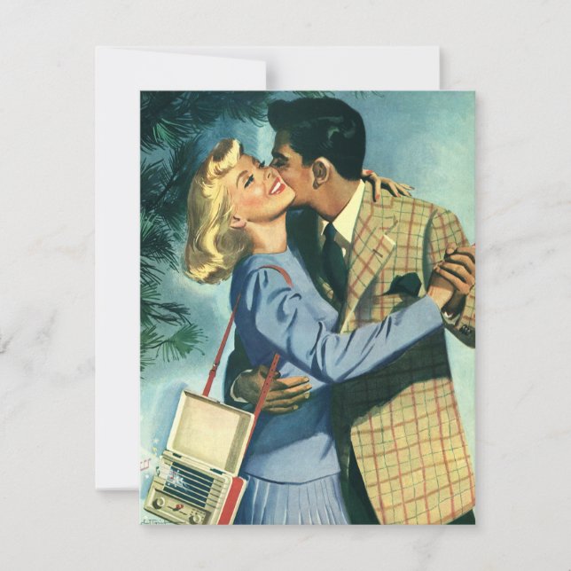 Vintage Liebe in Romantik, Weihnachtsabend Einladu Einladung (Vorderseite)