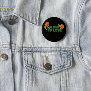Vintage Liebe ist Liebe rote Rosen Kunst "Liebe is Button