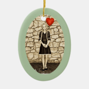 Vintage Liebe Keramik Ornament