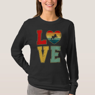 Vintage Liebe Leopard Gecko Retro 70er 80er Herz w T-Shirt