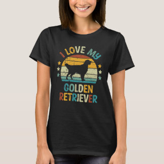 Vintage Liebe mein Golden Retriever Hund Lover T-Shirt