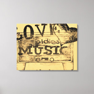 Vintage Liebe Musik Wrapped Canvas Leinwanddruck
