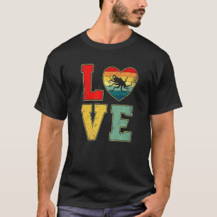 Vintage-Liebe Oktopus Retro 70er 80er Herz Meer An T-Shirt